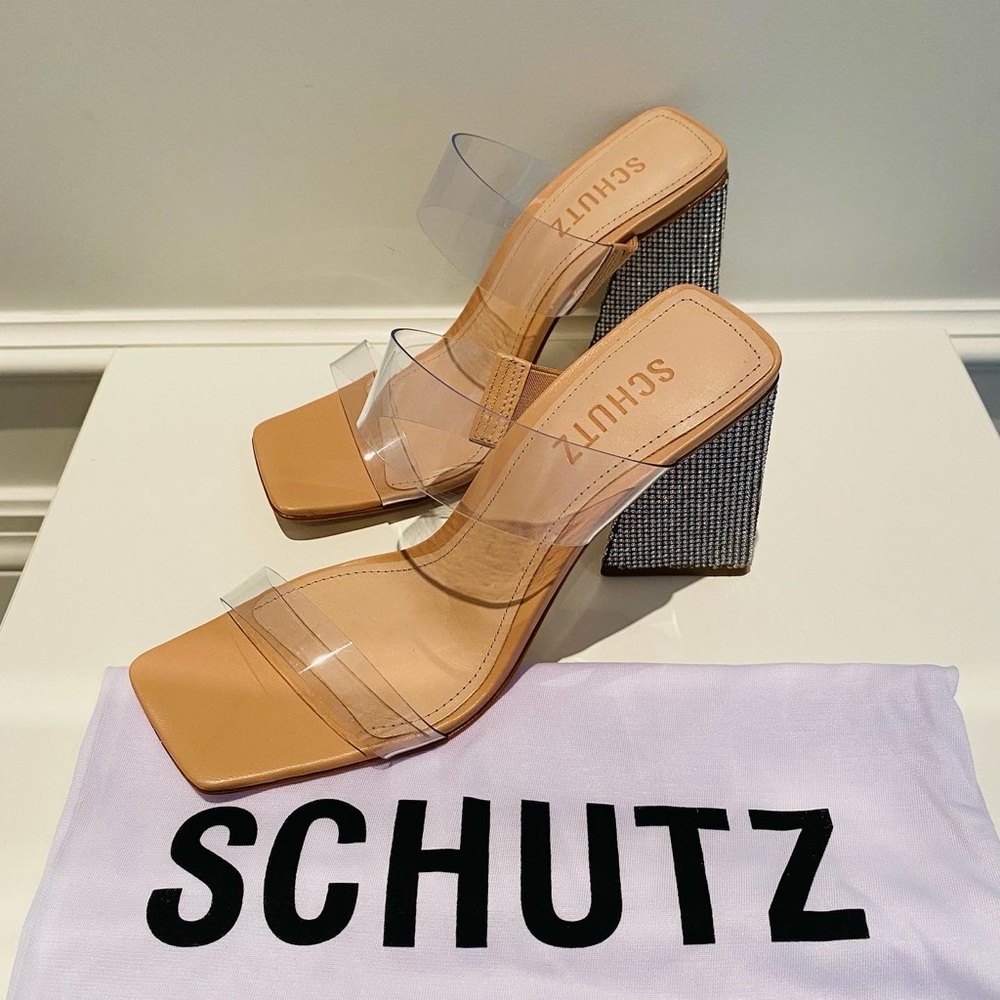 Brand new SCHUTZ Rhinestone Embellished Heeled Sandals